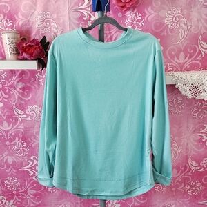 Women's Aqua Long Sleeve Top